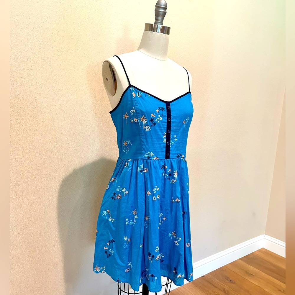 Island Print Mini Dress, Size 14